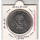 MALDIVE 10 Rufiyaa 1979 F.A.O. Nickel